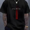 Men's Round Neck Casual Letter Print T-shirt
