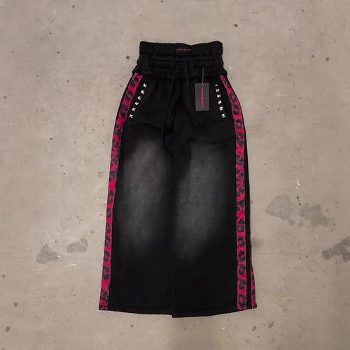 Printed Hooded T-shirt and Wide Leg Pants Set
